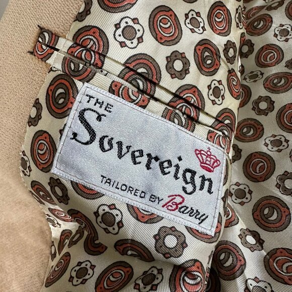 Vintage 70s Tan Corduroy Blazer 43R Elbow Patches Academiccore Jacket - Picture 7 of 10